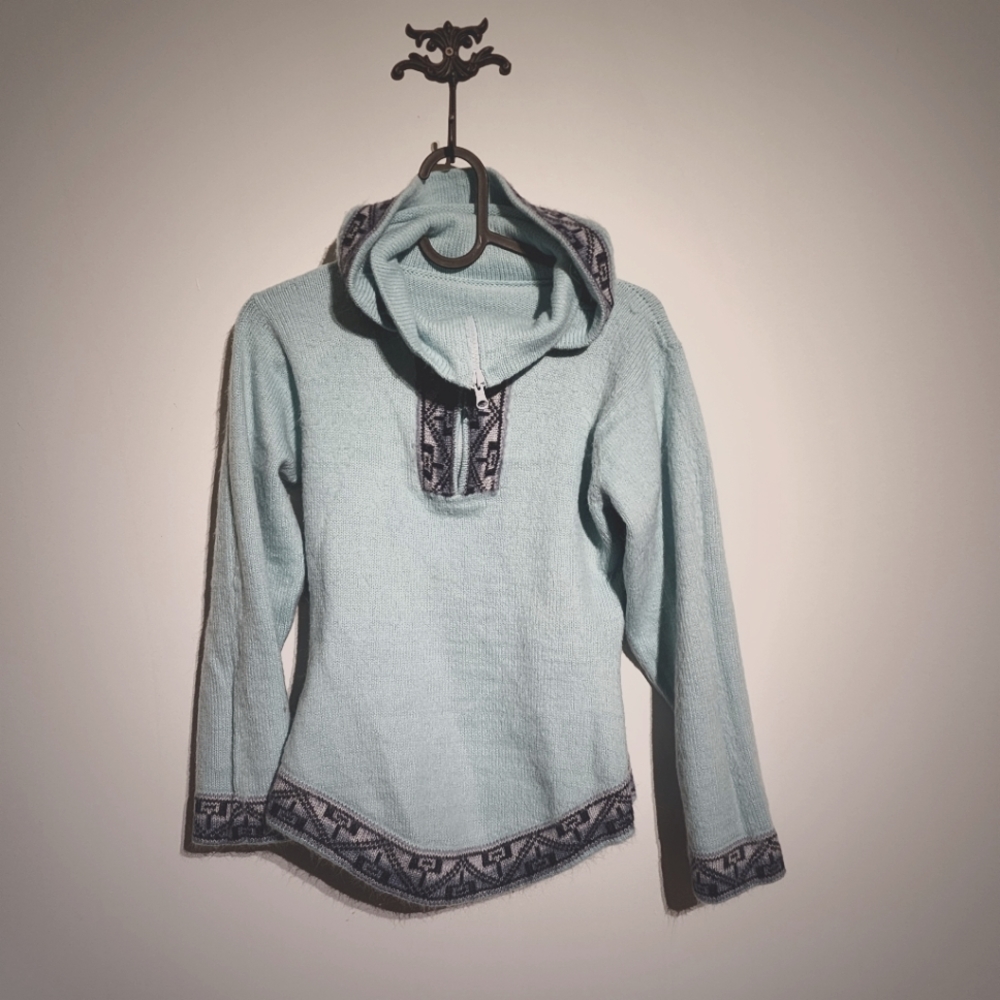 Alpaca wool sweater, handmade xs